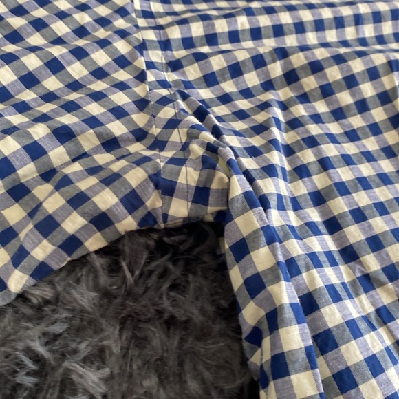 Daniel Crémieux navy pale yellow plaid checkered short-sleeve button down shirt - Picture 8 of 17